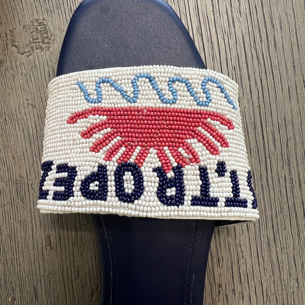 Anthropologie Maeve St.Tropez Beaded Sandal Size 38- Size 7.5 - Picture 4 of 5